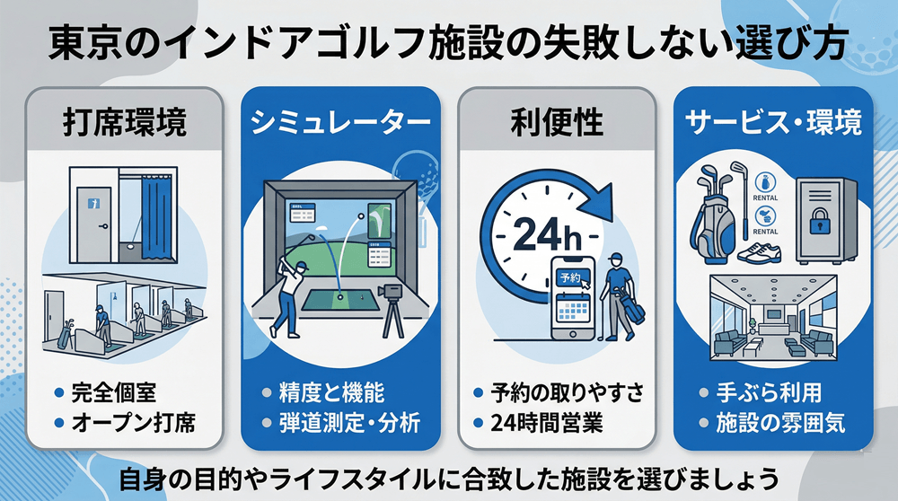 東京のインドアゴルフ施設の失敗しない選び方
